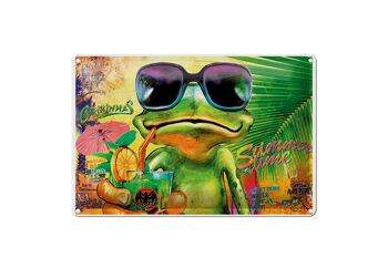 Plaque en tôle grenouille 30x20cm Cocktail Mojito Summer Beach 1