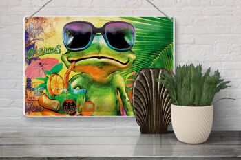 Plaque en tôle grenouille 30x20cm Cocktail Mojito Summer Beach 3