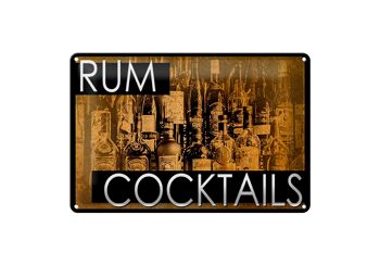 Plaque en tôle 30x20cm Rhum Cocktails 1