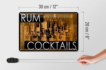 Plaque en tôle 30x20cm Rhum Cocktails 4