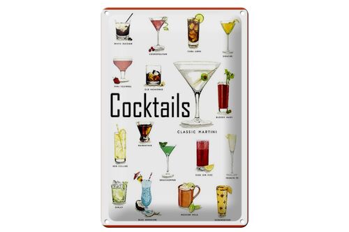 Blechschild 20x30cm Cocktails cuba libre Martini