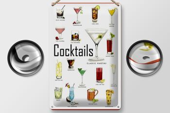 Plaque en tôle 20x30cm Cocktails cuba libre Martini 2