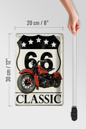Plaque en tôle rétro 20x30cm moto classique 66 5 étoiles 4