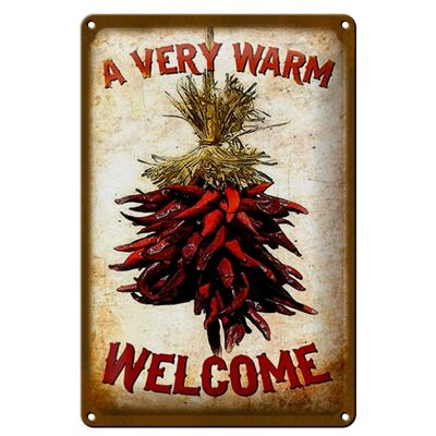 Metal sign Essen 20x30cm a very warm welcome Chili
