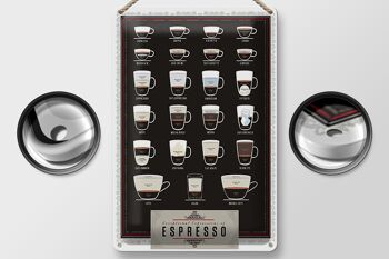 Plaque en tôle café 20x30cm variétés Espresso Moka Americano 2