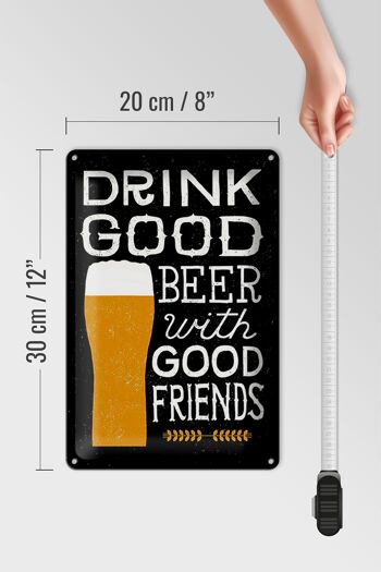 Plaque en tôle 20x30cm Boire une bonne bière entre amis 4