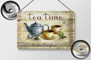 Théière en tôle 30x20cm Tea Time India Ceylan 2