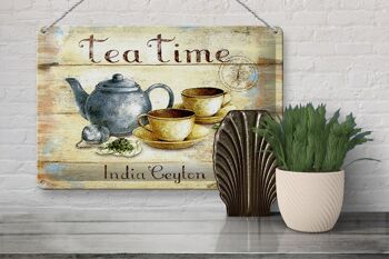 Théière en tôle 30x20cm Tea Time India Ceylan 3