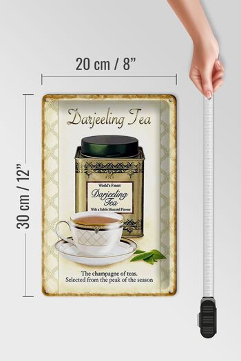 Plaque en tôle thé 20x30cm Darjeeling Tea champagne des thés 4