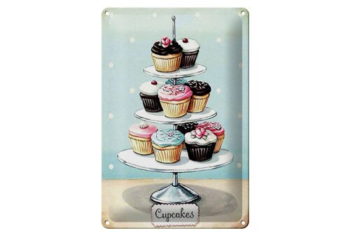 Blechschild Süßigkeiten 20x30cm Cupcakes kleine Kuchen