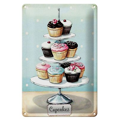 Blechschild Süßigkeiten 20x30cm Cupcakes kleine Kuchen