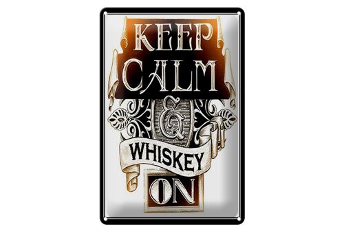 Blechschild Spruch 20x30cm Keep Calm Whiskey on