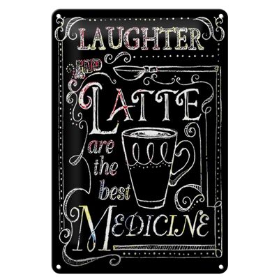 Blechschild Spruch 20x30cm Laughter and Latte are the best