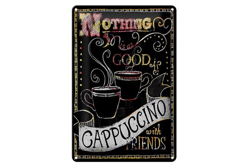 Blechschild Spruch 20x30cm Cappuccino with friends