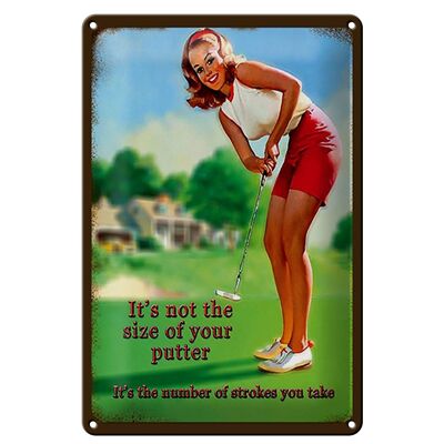 Blechschild Pinup 20x30cm Golf it´s not size of your putter