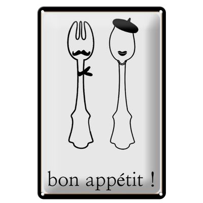 Blechschild Spruch 20x30cm Bon appetit!