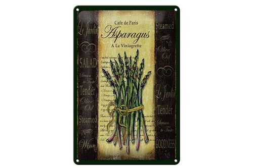 Blechschild Spruch 20x30cm Cafe de Paris Asparagus Spargel