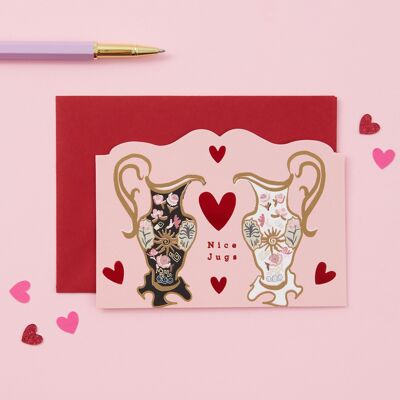 Bonitas jarras | Tarjeta de San Valentín | Tarjeta de amor divertida | Tarjeta Romántica