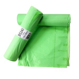 Sac compostable pour restauration de 240 L - 10 rouleaux par caisse, 12 par rouleau