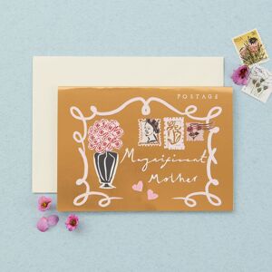 Magnifique carte mère | carte de vœux de style carte postale vintage | Carte d'or pour maman