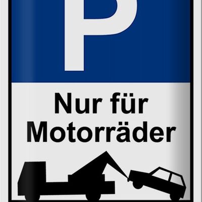 Cartel de chapa aviso 20x30cm señal de aparcamiento solo para motos