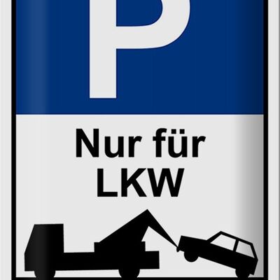 Cartel de chapa aviso 20x30cm señal de aparcamiento solo para camiones