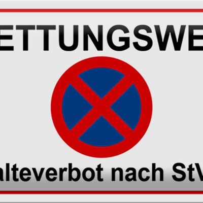 Blechschild Rettungsweg 30x20cm Halteverbot nach StVO