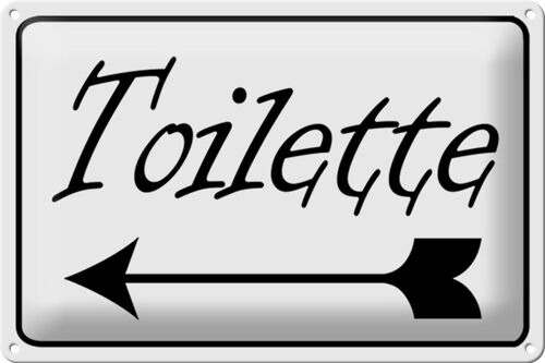 Blechschild Toilette 30x20cm Pfeil links WC