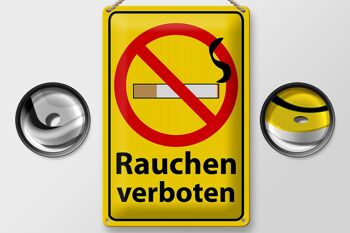 Panneau en étain interdit de fumer, 20x30cm 2