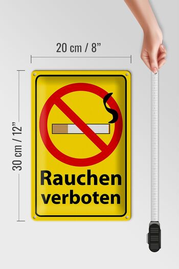Panneau en étain interdit de fumer, 20x30cm 4