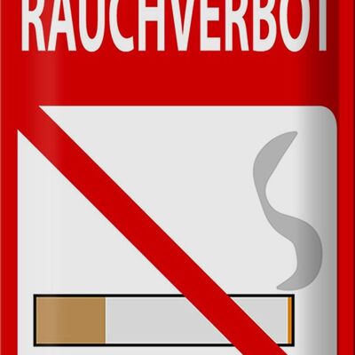 Cartel de chapa advertencia prohibición de fumar 20x30cm