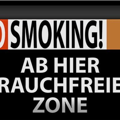 Cartel de chapa aviso 30x20cm Prohibido fumar Zona libre de humo