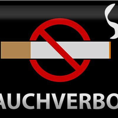 Cartel de chapa advertencia 30x20cm prohibición de fumar
