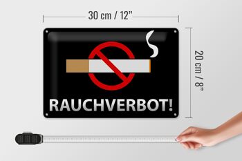 Panneau en tôle avertissement 30x20cm interdiction de fumer 4