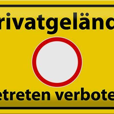 Blechschild Hinweis 30x20cm Privatgelände Betreten Verboten