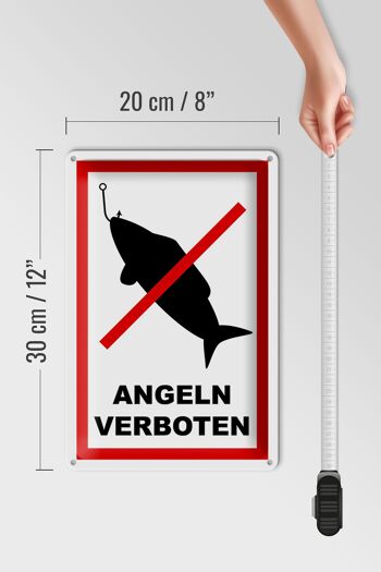 Panneau en tôle avertissement 20x30cm pêche interdite 4