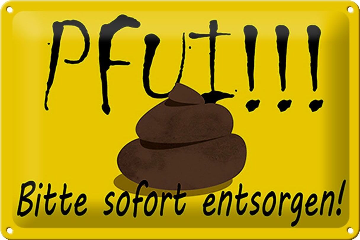 Targa in metallo cacca di cane 30x20 cm Si prega di smaltirla immediatamente