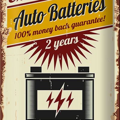 Blechschild Retro 20x30cm Extra Life Auto Batteries