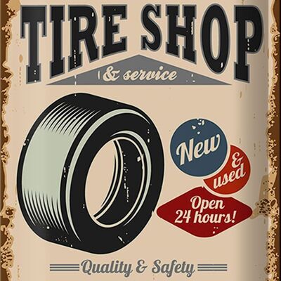 Metal sign retro 20x30cm Tire Shop Tire Service