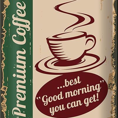 Targa in metallo retrò 20x30 cm Caffè Premium Coffee