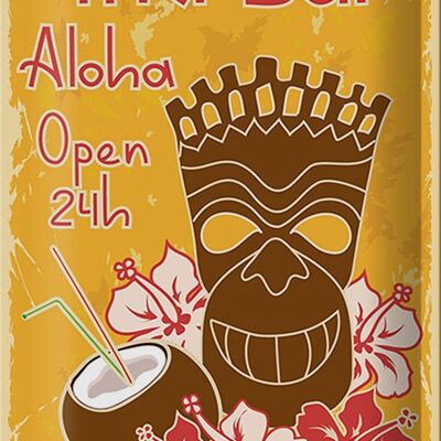 Blechschild Tiki Bar Aloha 20x30cm Hawaii Cocktails Urlaub