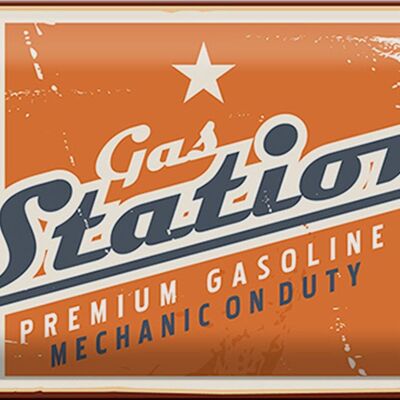 Blechschild Retro 30x20cm Gas Station Premum Tankstelle