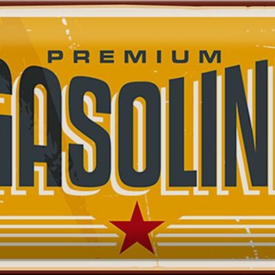 Cartel de chapa Retro 30x20cm Premum Gasoline Gasolinera Gasolina