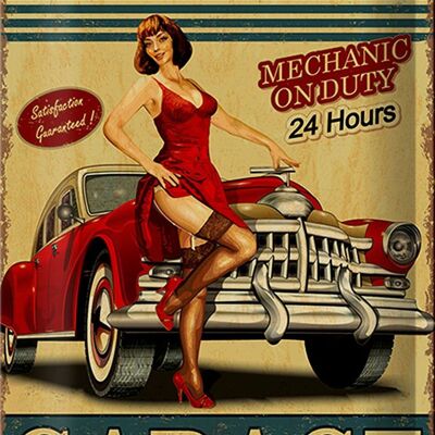 Metal sign Pinup 20x30cm Garage Full Service Auto Repair