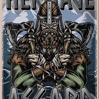 Targa in metallo Viking 20x30 cm patrimonio Asgard scandinavo