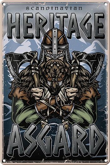 Plaque en tôle Viking 20x30cm patrimoine Asgard Scandinave 1