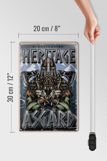 Plaque en tôle Viking 20x30cm patrimoine Asgard Scandinave 4