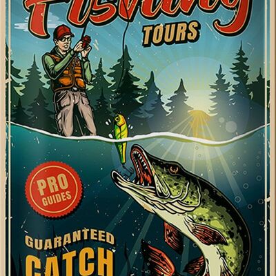 Blechschild Angeln 20x30cm Fishing Tours
