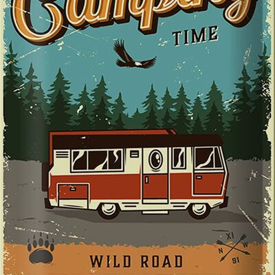 Tin sign retro 20x30cm Summer Camping Adventure