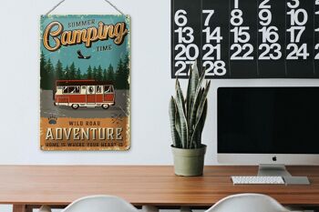 Plaque en tôle rétro 20x30cm Summer Camping Adventure 3